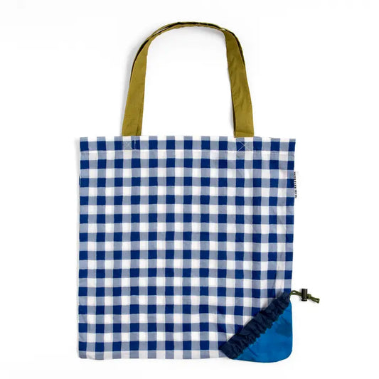 Blue Gingham Market Tote
